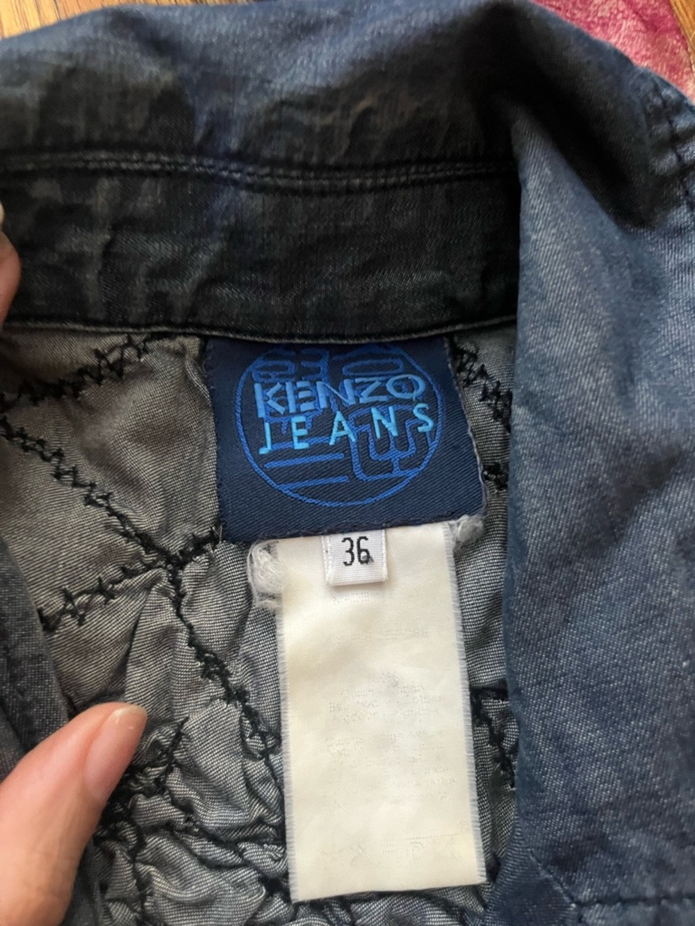 Kenzo Ruched Denim Ruffle Jacket - Picture 2 of 4